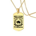 Goldene Sternzeichen Stier Kette aus Edelstahl mit gravierten Charaktereigenschaften - Gold Stier Sternzeichen