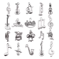 Set de 19 dijes vintage de aleación con instrumentos musicales como guitarra y violín - Juego de 20 Piezas Serie de Música (SN893)