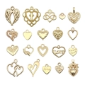 Gouden hartvormige bedels met diverse ontwerpen voor DIY sieraden maken accessoires - KC Gouden Hart Serie 20 Stijlen (SN920)