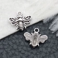 Colgantes de abeja en plata antigua para joyas DIY con texturas de alas realistas - Abeja de Plata Antigua (9185)