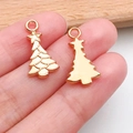 Goldene Weihnachtsbaum Anhänger aus Legierung für DIY Schmuck auf Fingerspitzen - Weihnachtsbaum (15478)