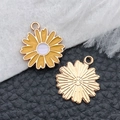 Dijes de margarita girasol para pulseras DIY con esmalte amarillo y acabado en oro - Crisantemo de Esmalte Amarillo (14775)