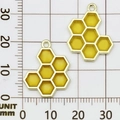 Colgante de panal dorado de aleación con esmalte amarillo para bisutería DIY - Panal de Doble Cara Amarillo Pálido (23151)