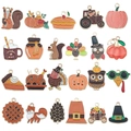 Set de 24 dijes esmaltados de Acción de Gracias con calabaza y pavo para joyería DIY - Colección Dijes Acción de Gracias (SN929)