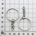 30mm silver metal keyring with short chain DIY jewelry hardware accessory - 30mm / Gun Black