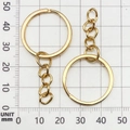 Flat gold metal key ring with chain links DIY jewelry accessory on scale background - 25mm / KC Gold
