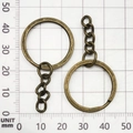 25mm antique bronze split key ring with four-link chain for DIY accessory crafting - 25mm / Bronze