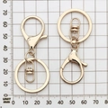 70mm light gold alloy keychain set with lobster clasp and flat split ring - Keychain Clasp / 35x65mm / KC Gold