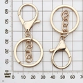Golden 30mm split key ring with lobster clasp and chain link for DIY accessories - Keychain with Chain / 35x65mm / KC Gold