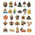 Set de 25 dijes de esmalte de Acción de Gracias con calabaza y pavo para joyería de bricolaje - Nueva Colección Dijes Acción de Gracias (SN821)