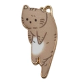 Cartoon Katze Anhänger in Goldlegierung für DIY Schmuck und Zubehör Bastelbedarf - Braungelbe Druck Emaille Katze-15153