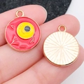 Colgante de ojo de Halloween en aleación esmaltada para accesorios de joyería DIY - Ojo de Halloween Esmaltado Rojo (19514)