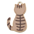 Brauner emaillierter Katzenanhänger mit Streifen für DIY-Schmuck und Schlüsselanhänger - Braun gestreifte Rückenkatze-18946
