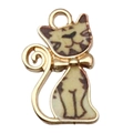 Cartoon gelber Tigerkatze Legierungsanhänger mit vergoldeten Kanten für DIY Schmuck - Gelbe Druckkatze-19113