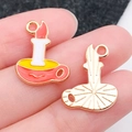 Colgante de vela esmaltada de dibujos animados para joyería DIY en rojo y blanco - Vela de Halloween Esmaltada Naranja (19536)