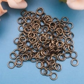 Bulk antique bronze jump rings for DIY jewelry making and connector accessories - 4x0.7mm (Approx. 100 Pcs/Pack) / Antique Bronze