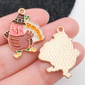 Colgante de pavo de esmalte colorido para creación de joyas y accesorios DIY - Pavo de Acción de Gracias Con Alas Extendidas