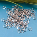 Bulk silver metal jump rings for DIY jewelry making and bracelet connectors - 4x0.7mm (Approx. 100 Pcs/Pack) / White K/Silver