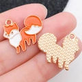 Colgante de zorro naranja esmaltado para pulseras DIY y accesorios de joyería - Estilo Zorro Acción de Gracias Naranja