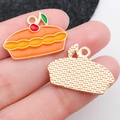 Colgante de pastel de calabaza esmaltado con cereza para hacer joyas de bricolaje - Estilo Pastel de Frutas