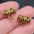 Conectores dorados de filigrana para creación de collares y pulseras DIY - Enganche Triple Oro Antiguo (14330)