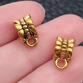 Conectores de mariposa de aleación en oro vintage con anillo para bisutería DIY - Enganche Triple Oro Antiguo (14332)