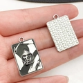 Colgante de póker As de Picas gótico con diseño de calavera y esmalte negro goteado - Estilo As de Picas Calavera (19389)
