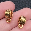 Cuentas de aleación doradas con relieve floral vintage para joyería DIY - Enganche Triple Oro Antiguo (14340)