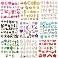 Mix of 270 colorful enamel alloy charms with various animal and floral shapes for DIY crafts - Mixed 9 Colors Enamel (SN956)