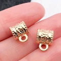 Conectores de cuentas de aleación dorada con textura en relieve para joyería DIY - Enganche Triple Oro KC (20656)