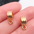 Conectores de aleación dorada pulida con textura ondulada para creación de joyas DIY - Enganche Triple Oro KC (20660)