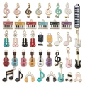 Mix van muziekthema bedeltjes van legering met emaille en kristallen voor DIY sieraden - Muzieksymbool Set (SN964) / 40-delig pakket