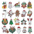 Set de 20 dijes navideños de aleación con muñeco de nieve y Papá Noel para DIY - Combinación de Accesorios de Navidad