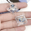 Cartoon acrylic stingray pendant with blue beads and gold foil for DIY keychains - Blue Manta Ray Style (18966)