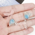 Blue mermaid tail resin charms with star sequins for DIY keychain and jewelry making - Blue Mermaid Tail Style (18969)