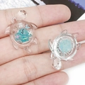Green glitter sea turtle resin pendants with math symbols for DIY jewelry making - Lake Blue Math Symbol Turtle Style (19754)