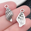 Colgantes de caracola en plata vintage para pulseras y collares de bricolaje - Caracola Oceánica Plata Antigua (11188)