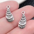 Colgantes vintage de aleación de plata para creación de joyas DIY en el dedo - Concha en Gota Plata Antigua (17311)