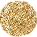 Golden CCB cube beads with rounded corners and thread holes for DIY jewelry making - Square Spacer Bead (14143) / 100 Pieces/Pack (4mm) / KC Gold