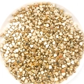 Golden heart-shaped CCB spacer beads for DIY jewelry making in a white bowl - Heart Spacer Bead (14145)