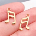 Colgante de nota musical de semicorchea en aleación dorada para joyería DIY - Semicorchea (20933) / Paquete de 1 Pieza (9x14mm) / Oro KC