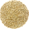 Golden faceted metal spacers for DIY jewelry making in a bulk circular pile - Faceted Cylinder Spacer Bead (14148)