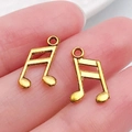 Colgante de nota musical en oro antiguo para joyería artesanal sostenido por dedos - Semicorchea (20888) / Paquete de 1 Pieza (9x14mm) / Oro Antiguo