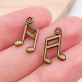 Colgantes de notas musicales de bronce retro para joyas DIY y collares - Semicorchea (20907)