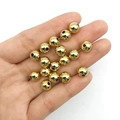 DIY jewelry making supplies with gold round CCB beads and metallic mirror finish spacer beads - Round Bead (18384)