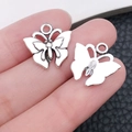 Colgantes de mariposa hueca en aleación de plata para joyería DIY y collares únicos - 1 Pc Mariposa Plata Antigua 16x16mm (10046)