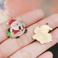 Colgante de Papá Noel de esmalte con acabado rojo y reverso de metal dorado - Muñeco de Nieve al Piano de Navidad Blanco (19580)