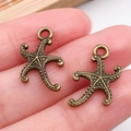 Colgantes de estrella de mar en bronce antiguo para creación de joyas y collares de bricolaje - Estrella de Mar Océano Bronce Antiguo (20722)