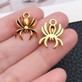 Colgante de araña en metal dorado para creación de joyas DIY con anillo de fijación - Estilo de Araña (20086) / 1 Pieza (13x17mm) / Oro antiguo