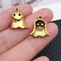 Colgantes de fantasma dorados para joyas de Halloween con acabado de metal pulido - Estilo de Fantasma (20088) / 1 Pieza (14x17mm) / Oro antiguo